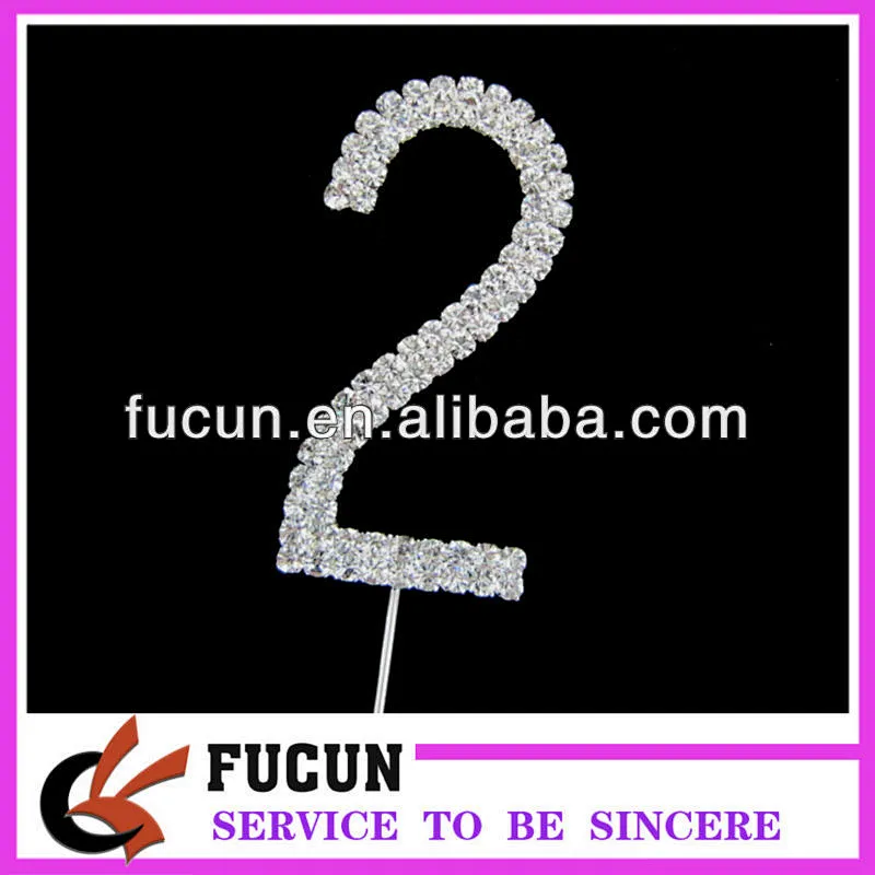 Supplier Clear Rhinestone Diamante Number 6 Cake Topper Decoration