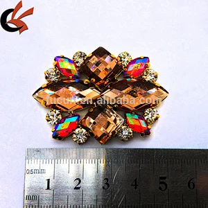 wholesale flatback crystal rhinestone colorful resin shoe clip rhinestone brooch