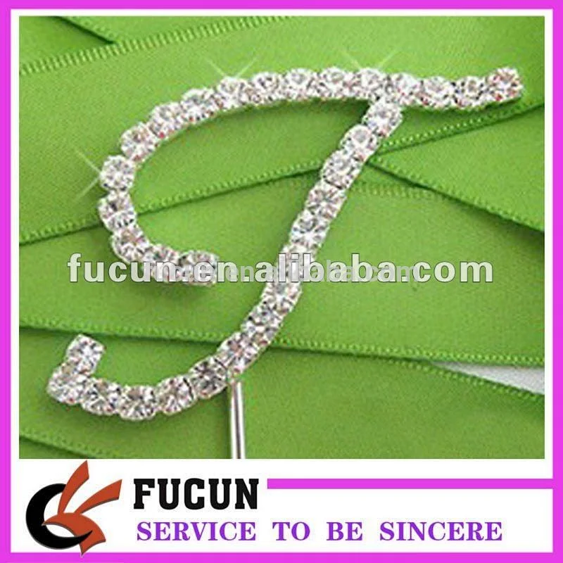 funny crystal wedding rhinestone cake topper letters alphabet wholesale