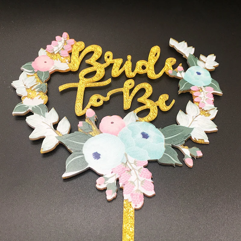 Laser Cutting Glitter Bride to be Wedding Cake Topper Acrylic