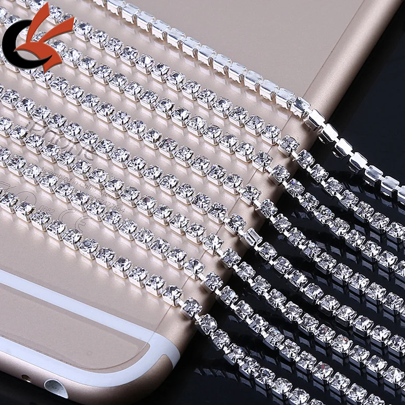wedding cake decoration crystal beaded silver rhinestone chain