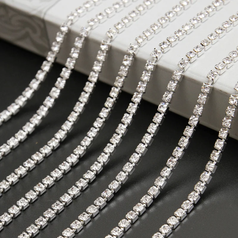 high quality garment accessory SS6-SS40 cup chain rhinestone metal trimming crystal cup chain