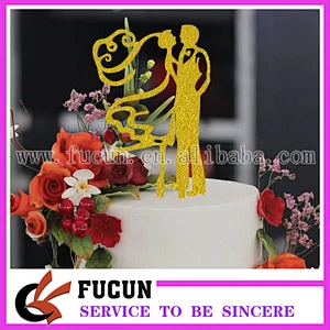 wholesale High Quality GOLD Sweet Wedding acrylic Cake Topper