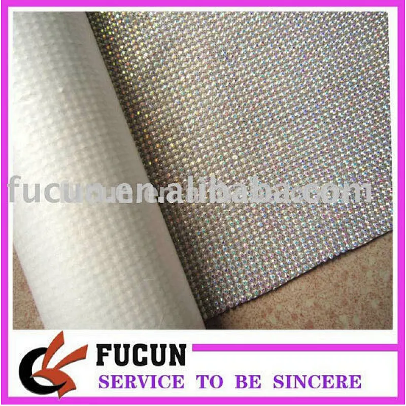 high quality hot fix rhinestone mesh