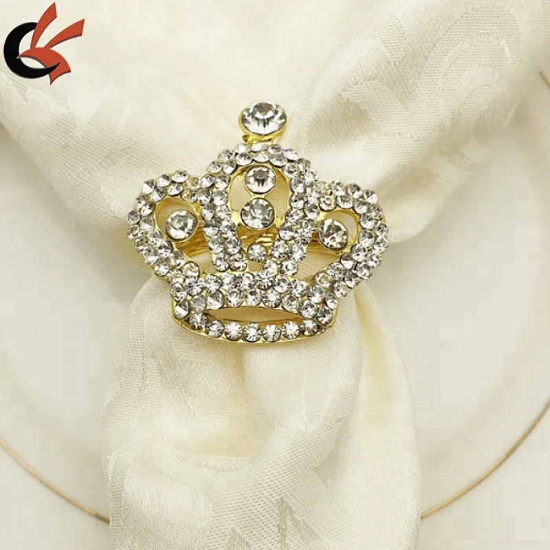 CRYSTAL RHINESTONE DIAMOND CROWN NAPKIN RING HOLDERS