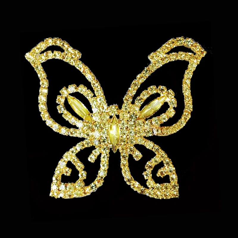 Antique Rhinestone Butterfly Gold Napkin Ring for Wedding Decoration
