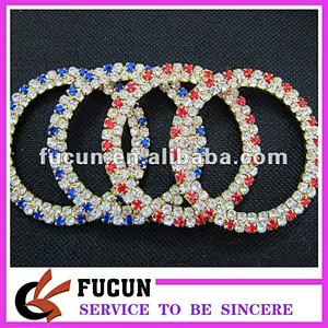 gold plated colorful rhinestone diamond buckles for dresses