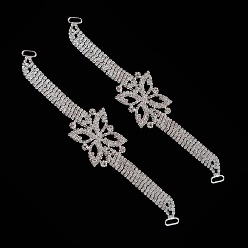 FLOWER BIKINI SWIMWEAR CRYSTAL RHINESTONE CONNECTOR STUNNING ON STAGE