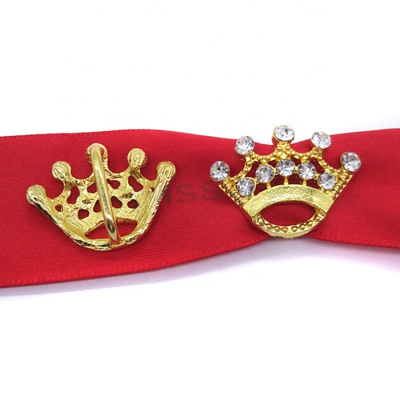 wholesale rhinestone ribbon crown buckles for wedding invitation