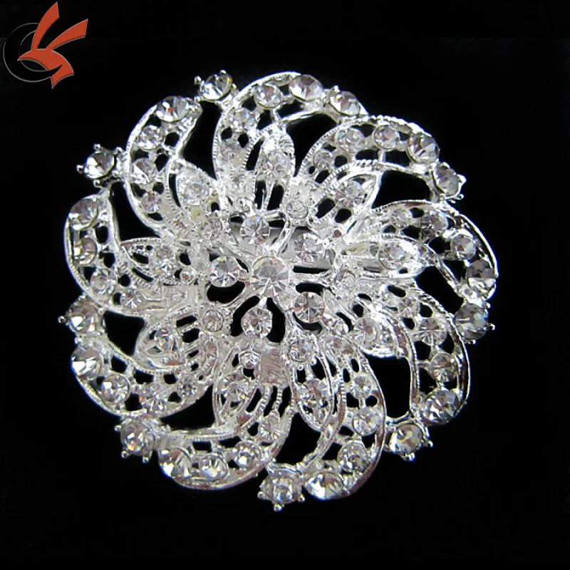 Wedding Bridal Bouquet Rhinestone Crystal Flower Brooch Pin