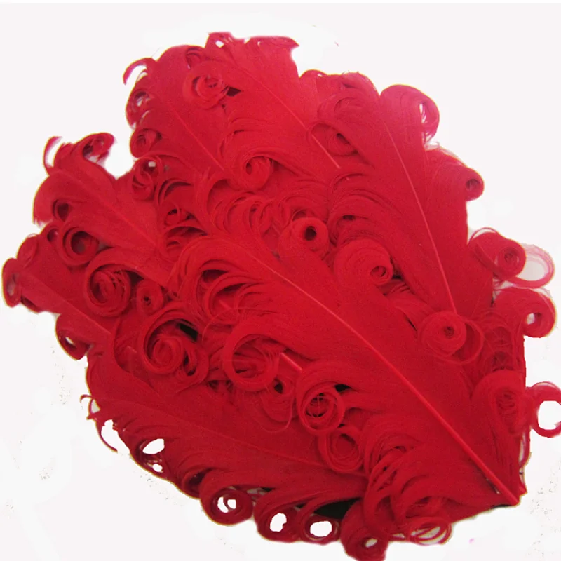 Hot Sale Red&Black Curly Goose Feather Pads Children Hair Item Feather Hair Bands