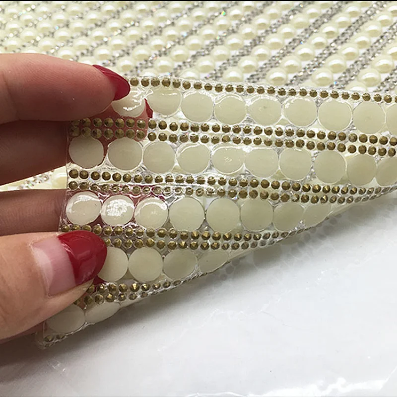 new design 24*40cm fashion bridal hot fix rhinestone crystal mesh for garment decoration