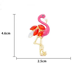 Custom New Products Making Jewelry Gifts Rhinestone Flamingo Brooch