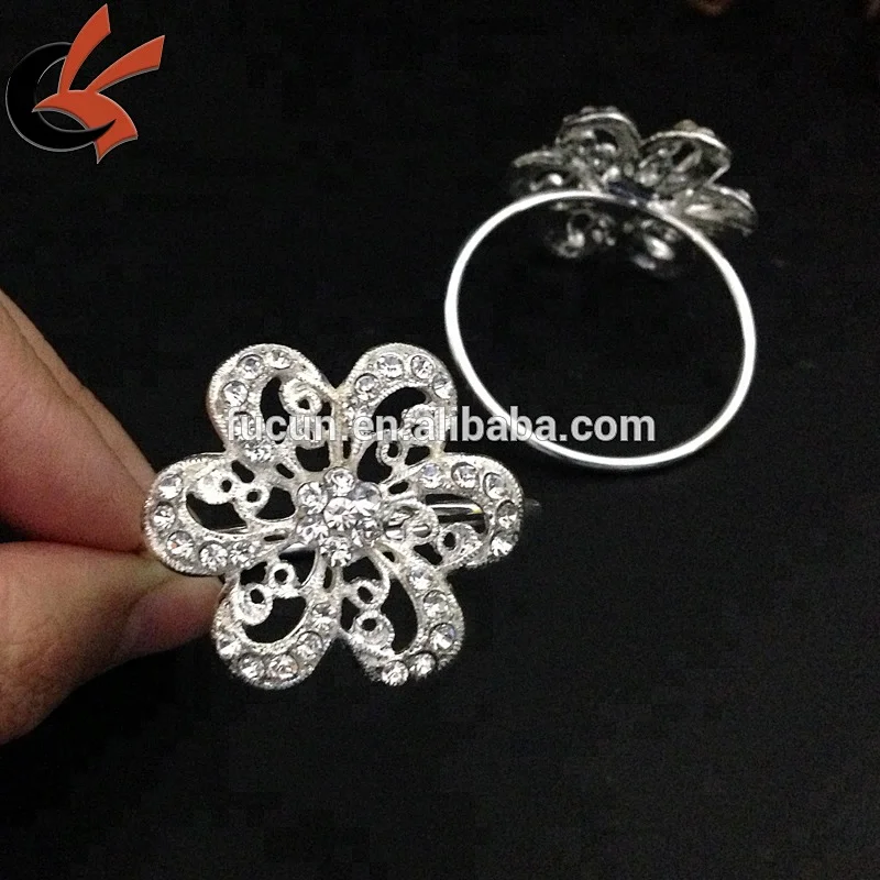 Rhinestone crystal Flower Napkin Rings for Wedding party