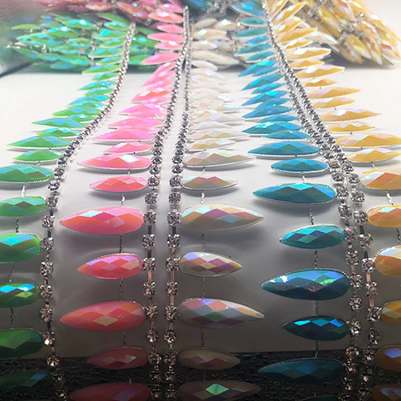shinny crystal AB rhinestone trimming for garment accessories and dance dress