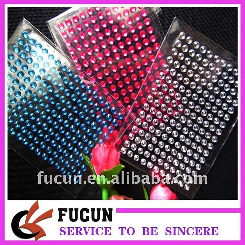 176pcs x 4mm Clear Rhinestone Self Adhesive Acrylic Gems Sticker on Crystals