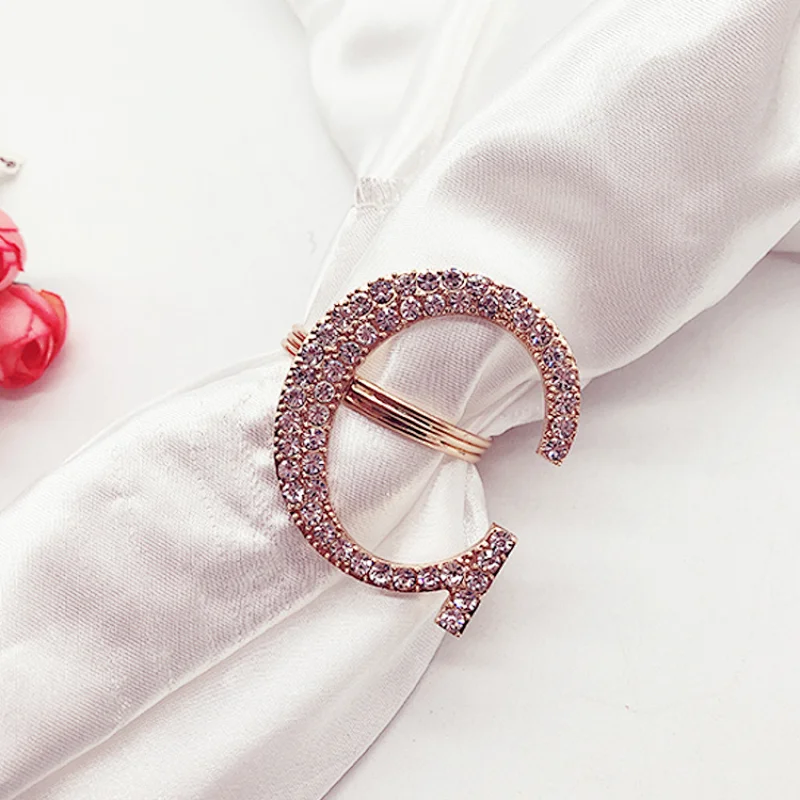 sparkle Metal wedding supplies rhinestones napkin ring for decoration