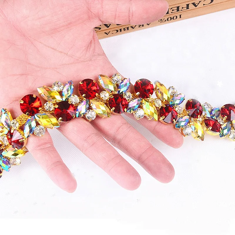 Hot Sale New Product 2020 mixed colorful combination rhinestone neck decoration trimmings chains