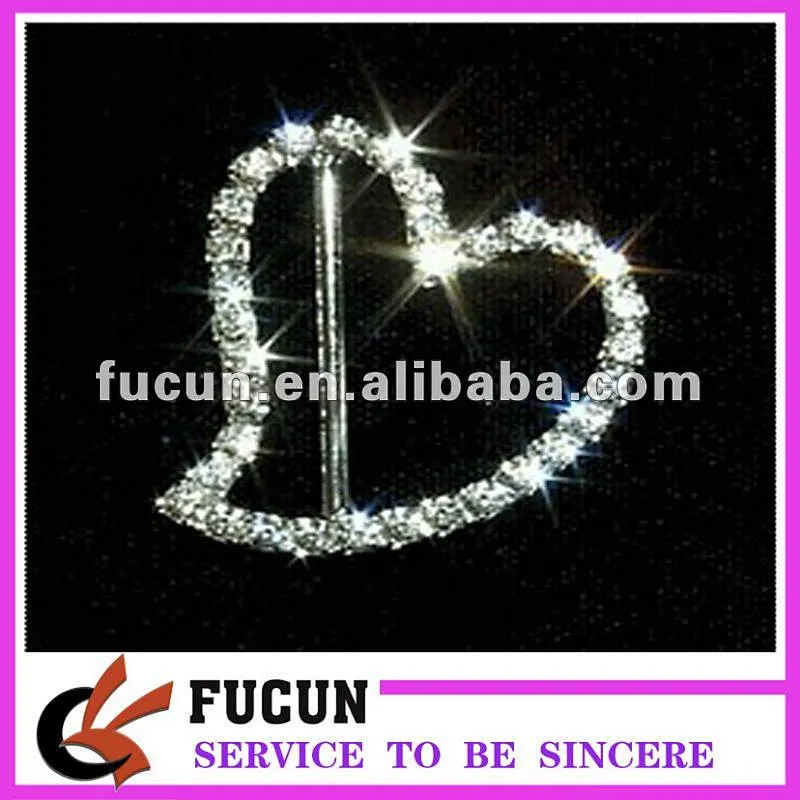 heart shaped rhinestone slider buckles