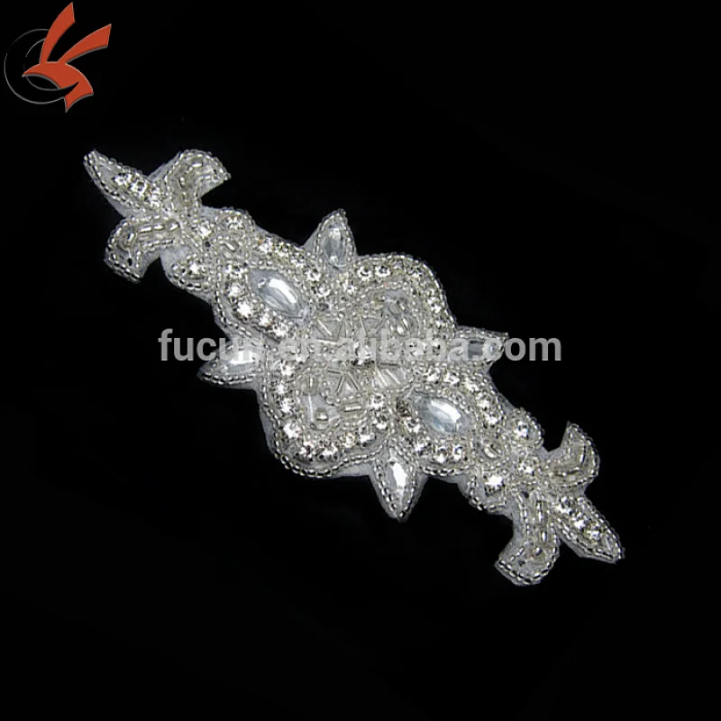 China manufacturer rhinestone applique for wedding dress