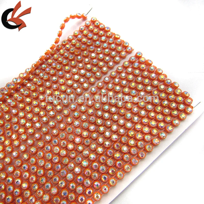 plastic base Crystal AB Neon Rhinestone Banding