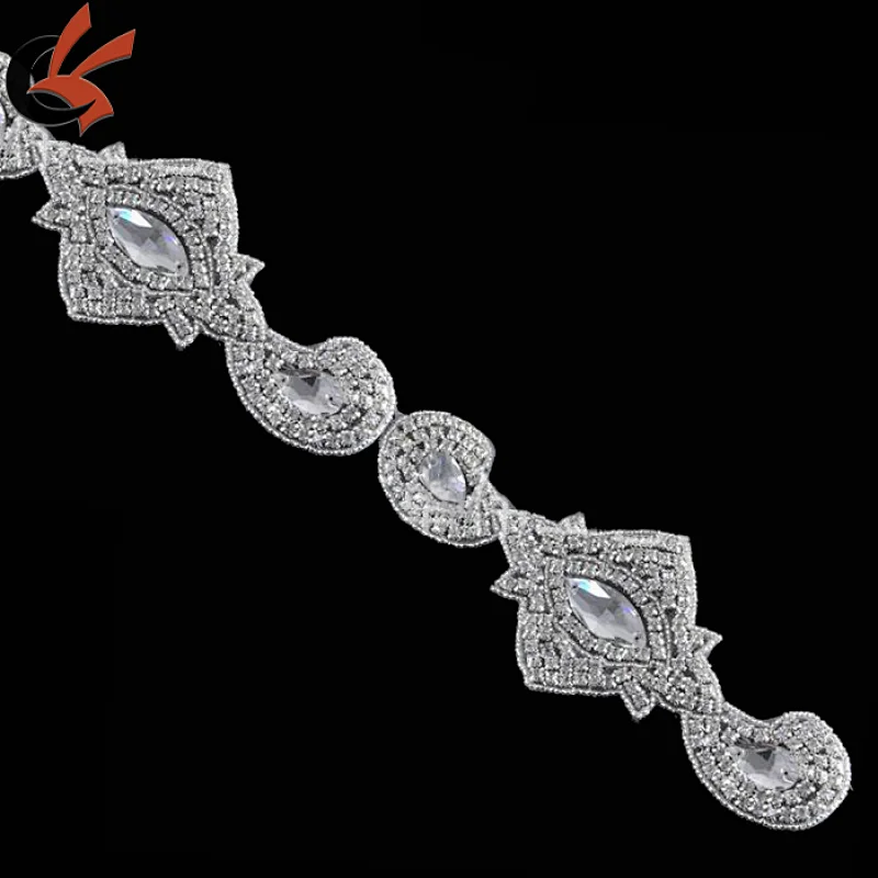 crystal rhinestone trim rhinestone bridal wedding appliques