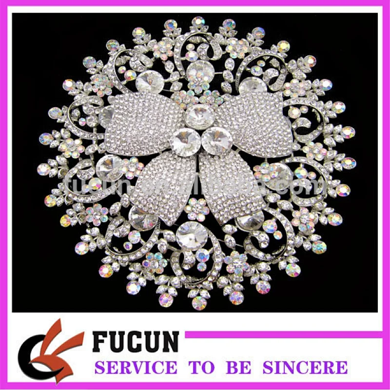 fashion crystal artificial flowers brooches pin decoration for diamond wedding