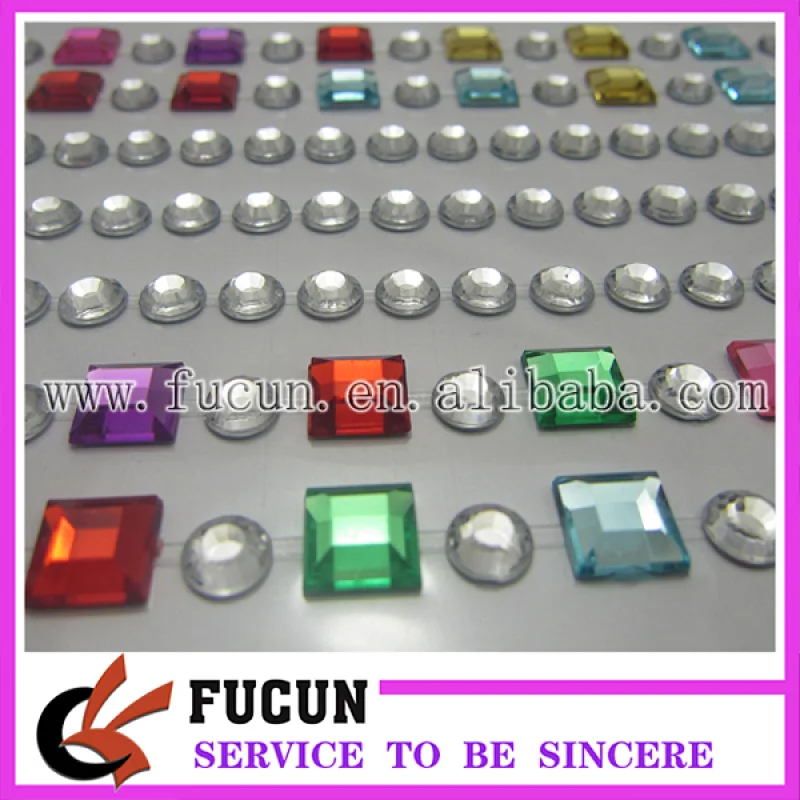 Wholesale acrylic rhinestone gem sticker diamond crystal sticker