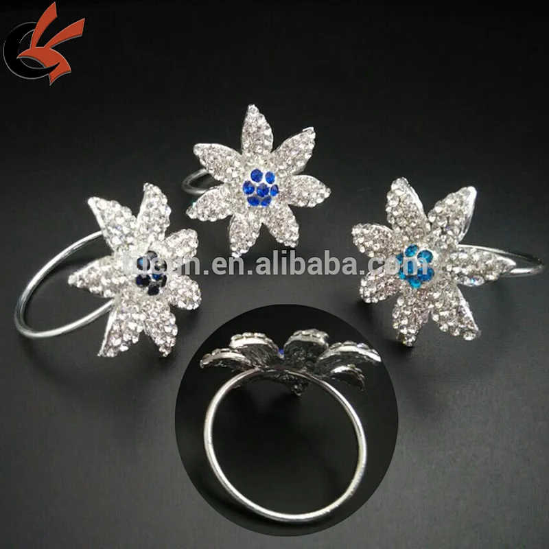 Factory directly sale Wedding Favors crystal Flower Napkin Ring