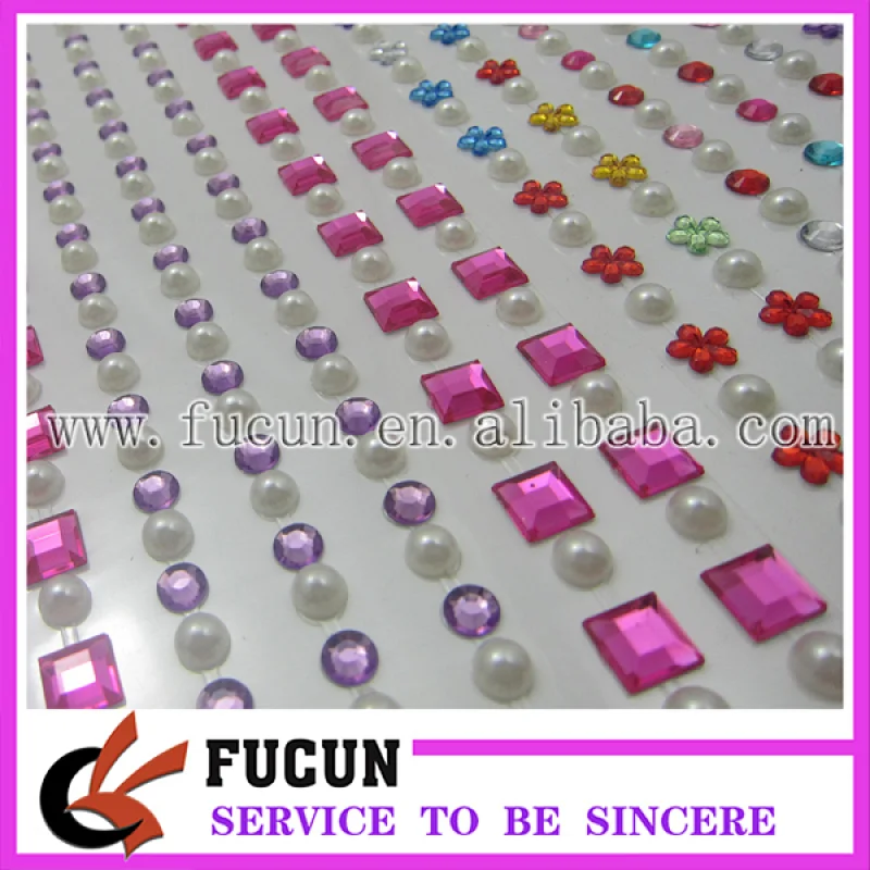 Free shipping self Adhesive rhinestone Stickers pearl gem Stickers