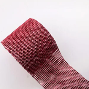 Low price rhinestone ribbons wrap mesh decorative tailorable colorful plastic mesh trims