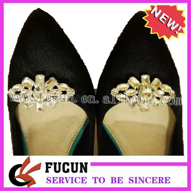 Rhombus Snowflake Rhinestone Shoe Buckles Snap On Bridal Shoe Clips Pair Decoration