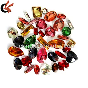 High Quality Crystal Clear Flat Back Octagon round drop heart shape Loose Acrylic Jewels