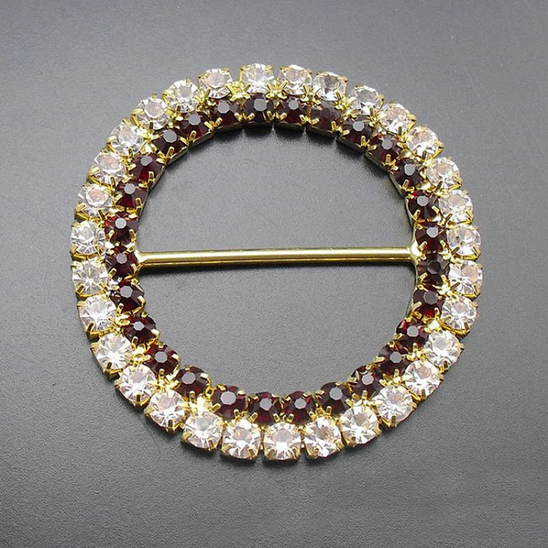 50mm crystal gold back rhinestone chair sash buckle for sale