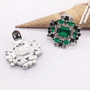 custom green diamond adjustive clip shoe buckle accessories for shoes high heel decoration