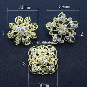 jewelry fashion Zinc alloyed gold plating styles rhinestone crystal wedding brooch
