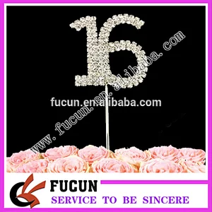 best selling items new product 2018 high quality cheaper rhinestone cake topper for party decoration