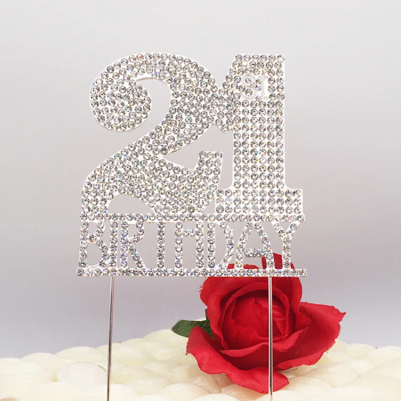 New Market Birthday decoration and party even supplies 21th Happy Birthday Cake Topper