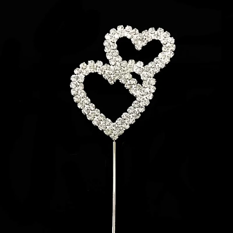 best sell wedding items double heart cake topper for gift items