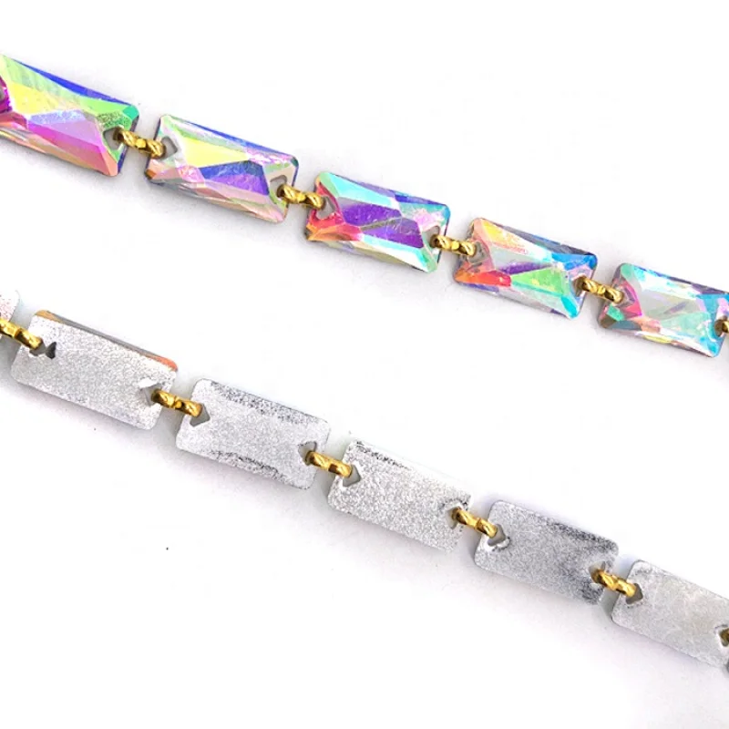 Handmade AB clear resin Rhinestone Trim