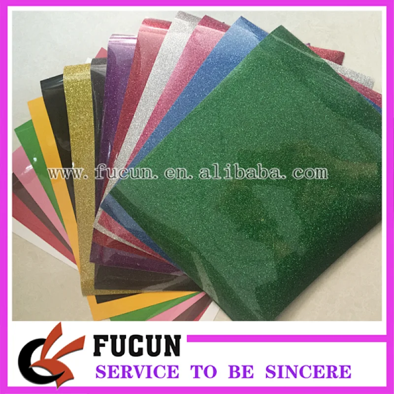Factory Wholesale Glitter Heat Transfer Vinyl/Various Colors PU Heat Transfer Film T-shirt Vinyl Sheet