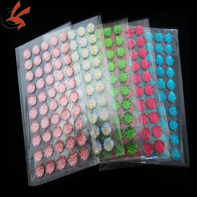 10mm round 50pcs /sheet babysbreath self-adhesive crystal acrylic sticker