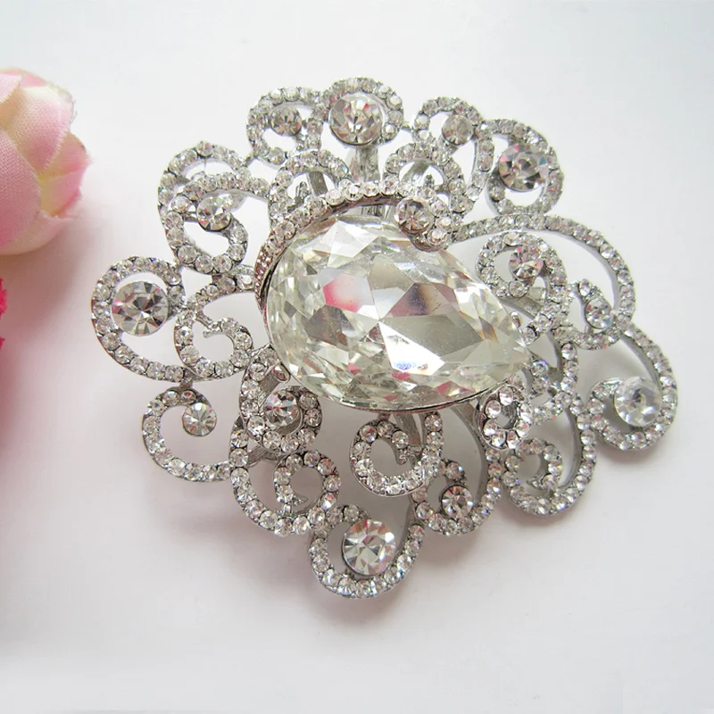 Decorative Wedding Favor Big Diamond Brooch Pins for Women Jewelry