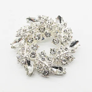 Custom Crystal Glass Jewelry lady shoulder rhinestone brooches wholesale