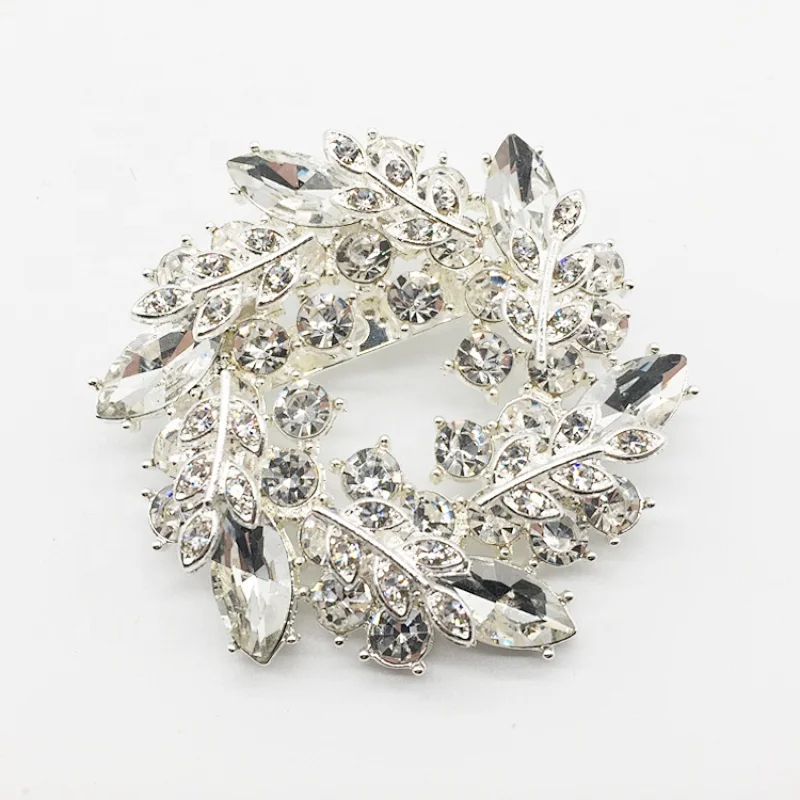 Custom Crystal Glass Jewelry lady shoulder rhinestone brooches wholesale