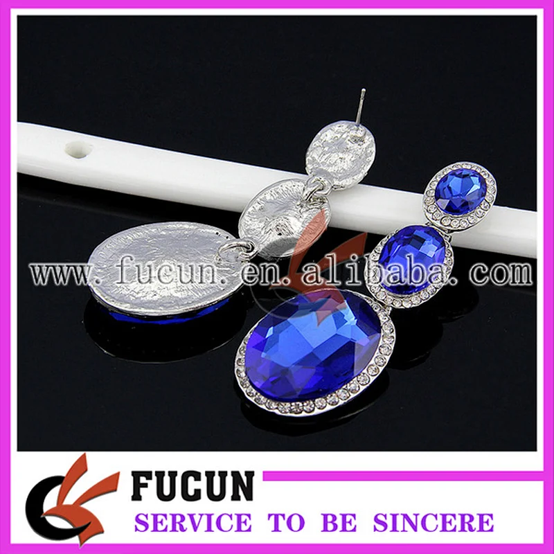 fashion high quality shiny silver hanging earring sets jewelry for wedding