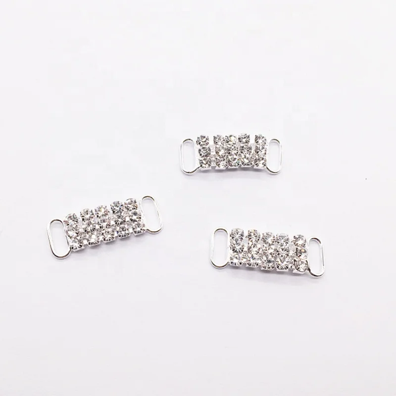 Cheap Bulk Bikini Accessories Factory rhinestone swimwear bra buckle bikini connectors