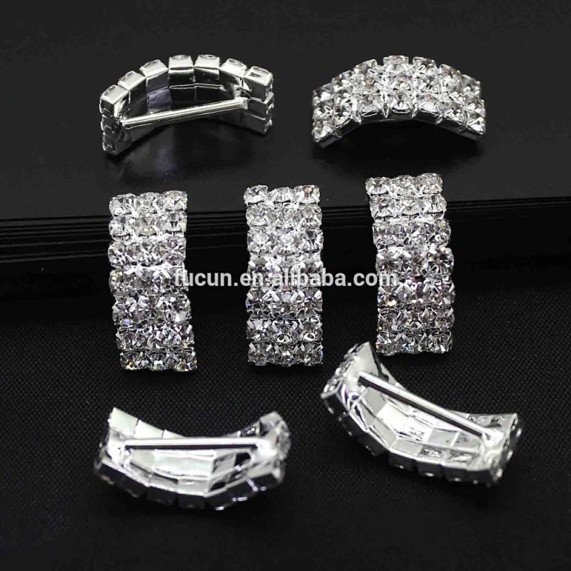 fashion new style small arch shape rhinestone buckles for ribbon