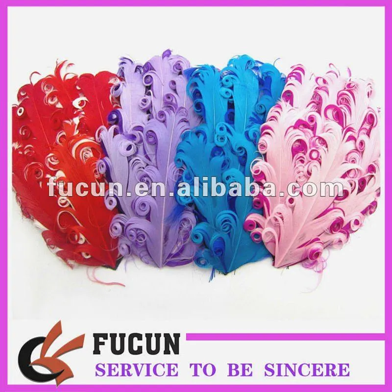 Mixed color curly feather pads / hair accessory