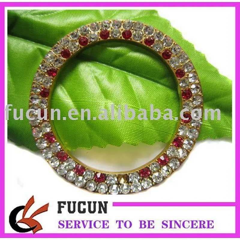 wedding colorful diamond round rhinestone buckles for invitation ribbon